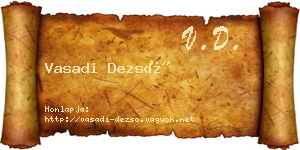 Vasadi Dezső névjegykártya